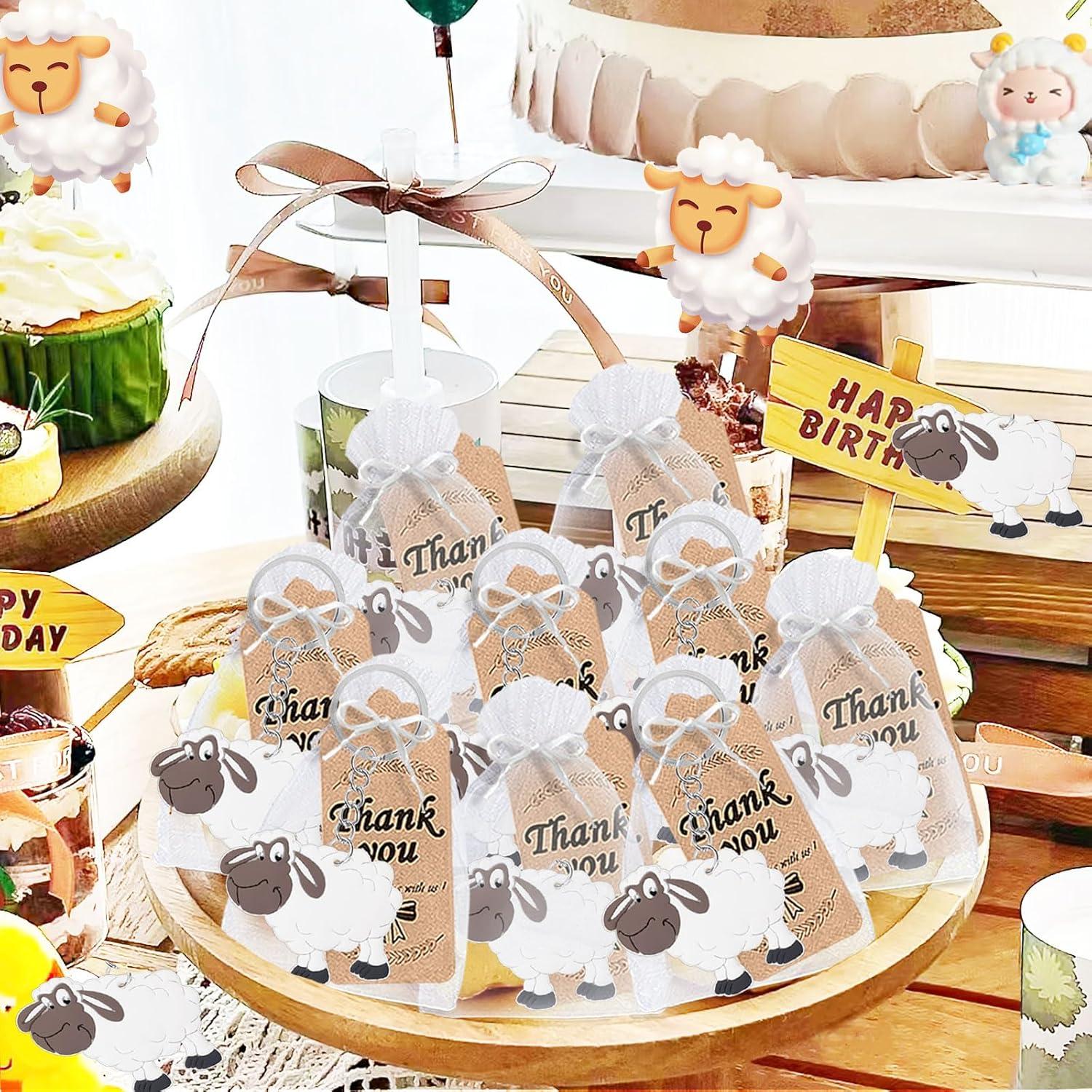 CiciBear 60 Paquete Fiesta Oveja - Llaveros, Etiquetas, Bolsas