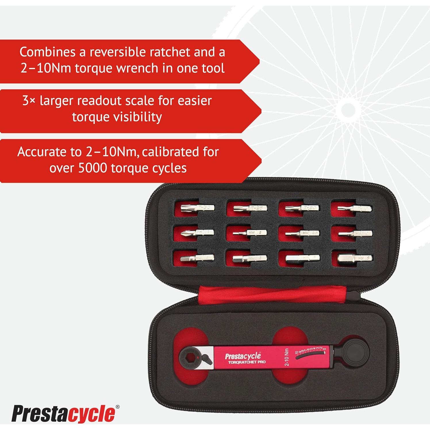 Kit de Herramientas para Bicicleta Prestacycle TorqRatchet PRO 2-10Nm