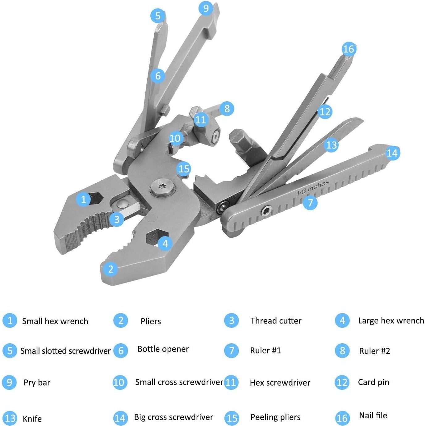 Multiherramienta 25-en-1 HERCHR de Acero Inoxidable para Camping