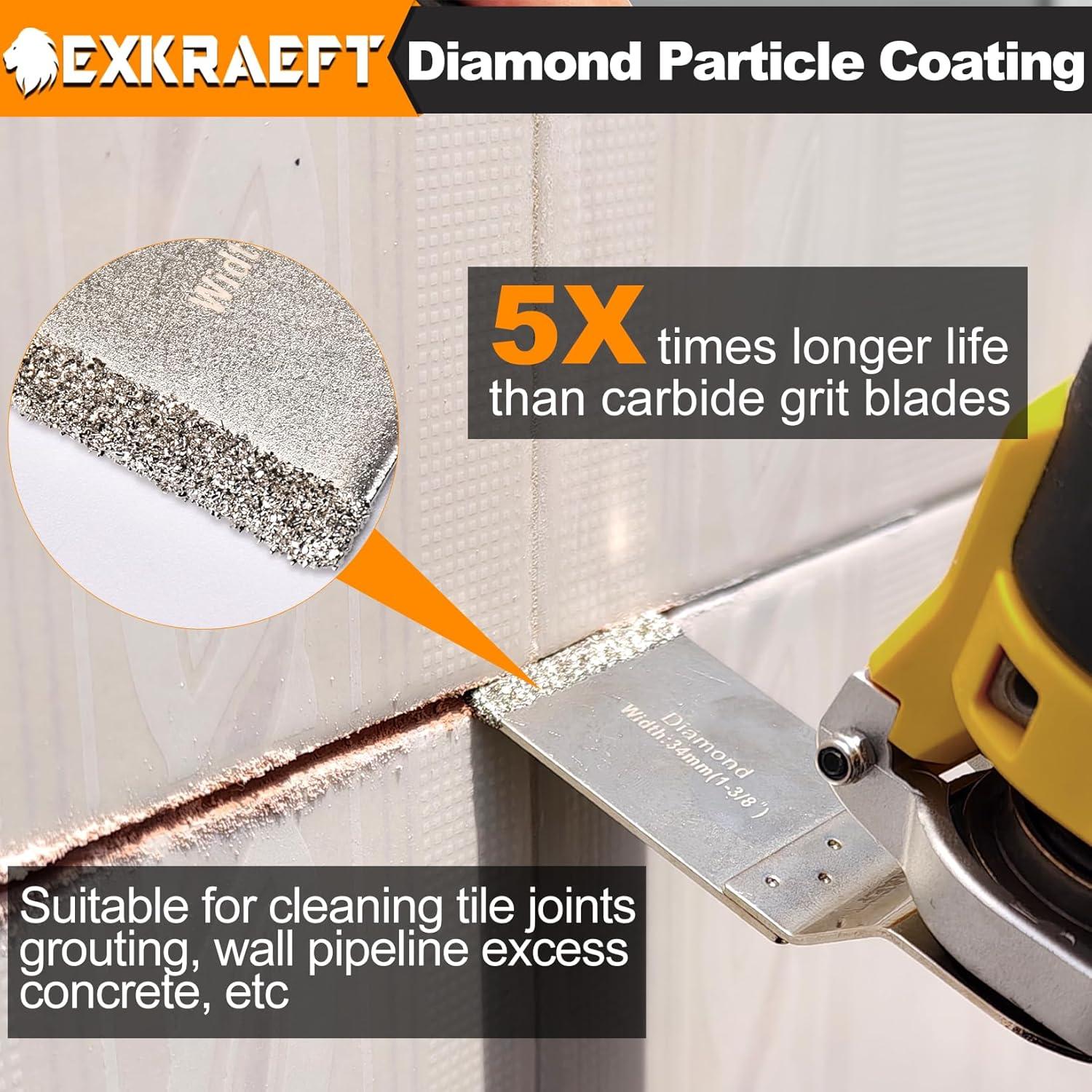 5 Cuchillas de Eliminación de Lechada Diamante EXKRAEFT 150mm