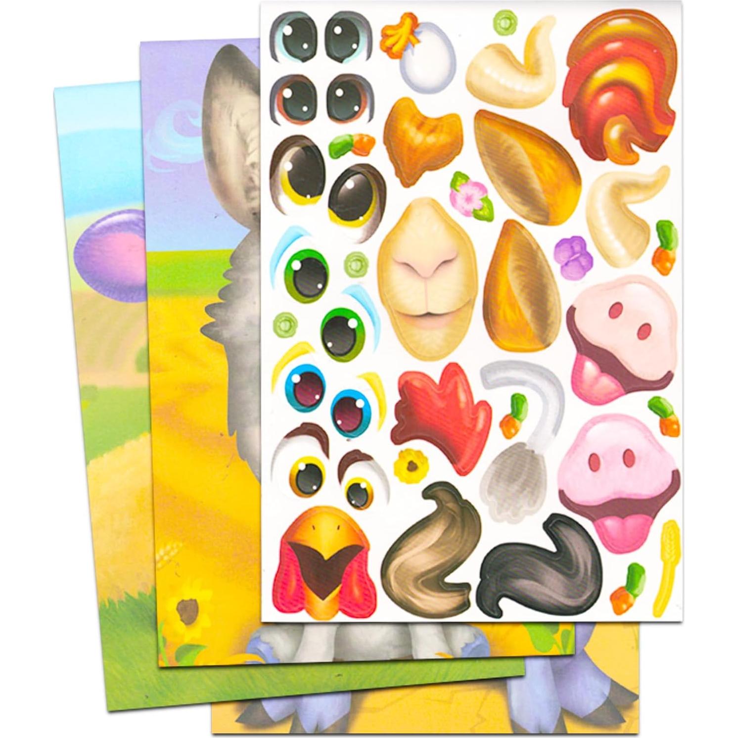 Juego de Stickers Crenstone 24 Hojas Animales de Granja