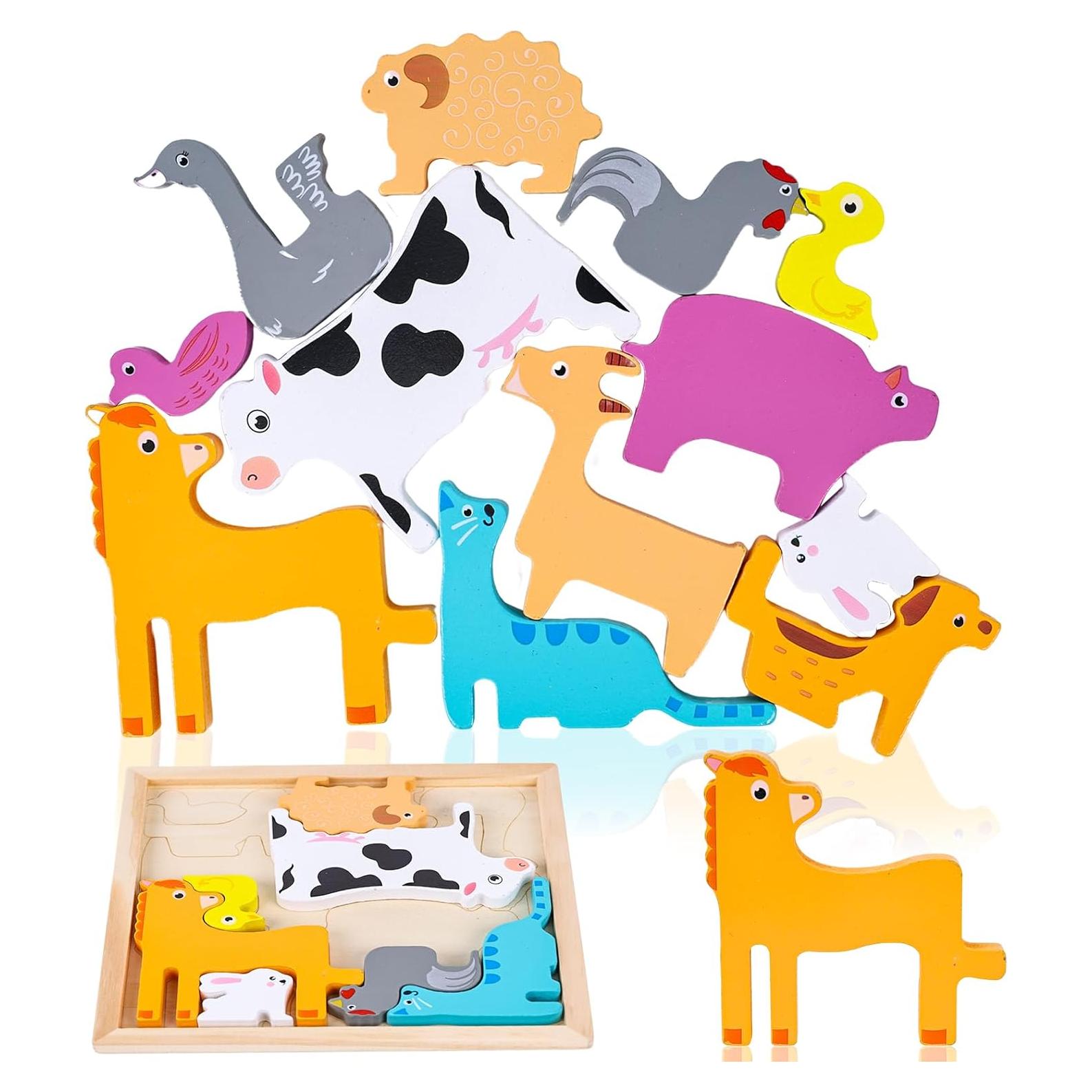 Rompecabezas de Apilamiento LovesTown Animales de Granja 12 PCS