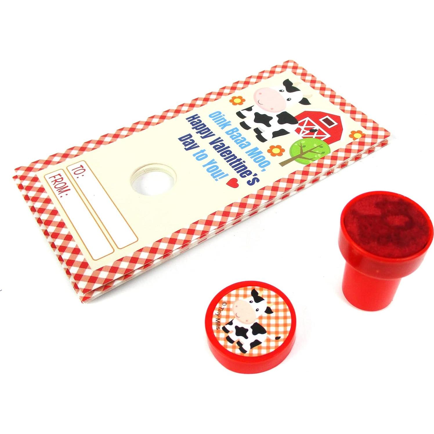 Tarjetas de Animales de Granja TINYMILLS 36 Piezas San Valentín