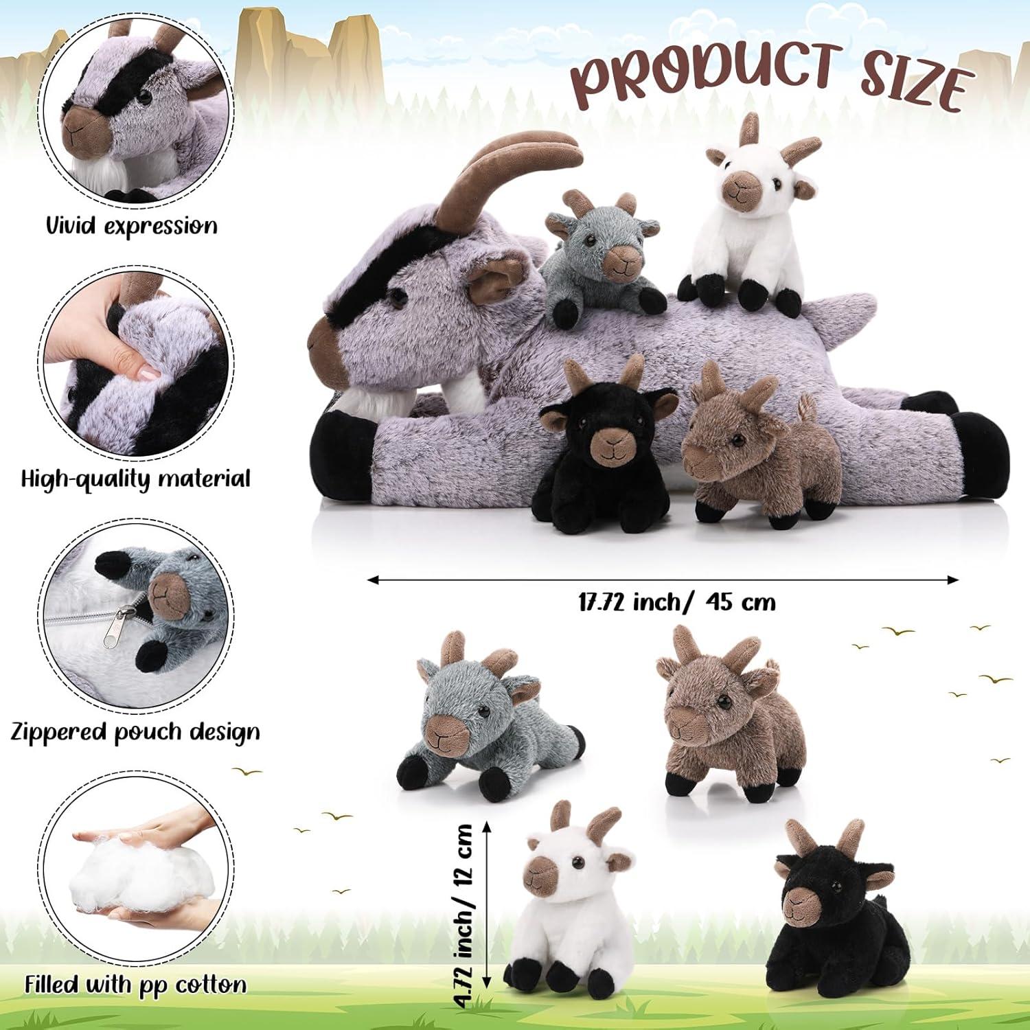 Conjunto de Juguetes de Peluche Cabra HyDren 5 Piezas 45 cm