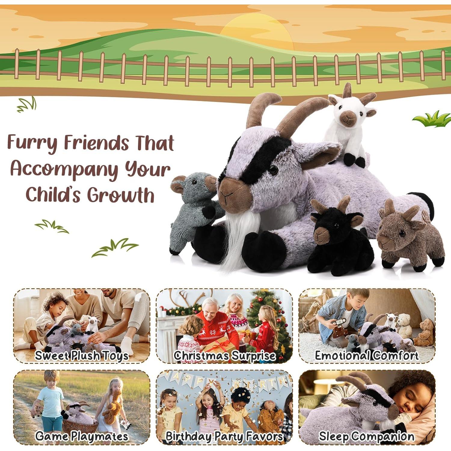 Conjunto de Juguetes de Peluche Cabra HyDren 5 Piezas 45 cm