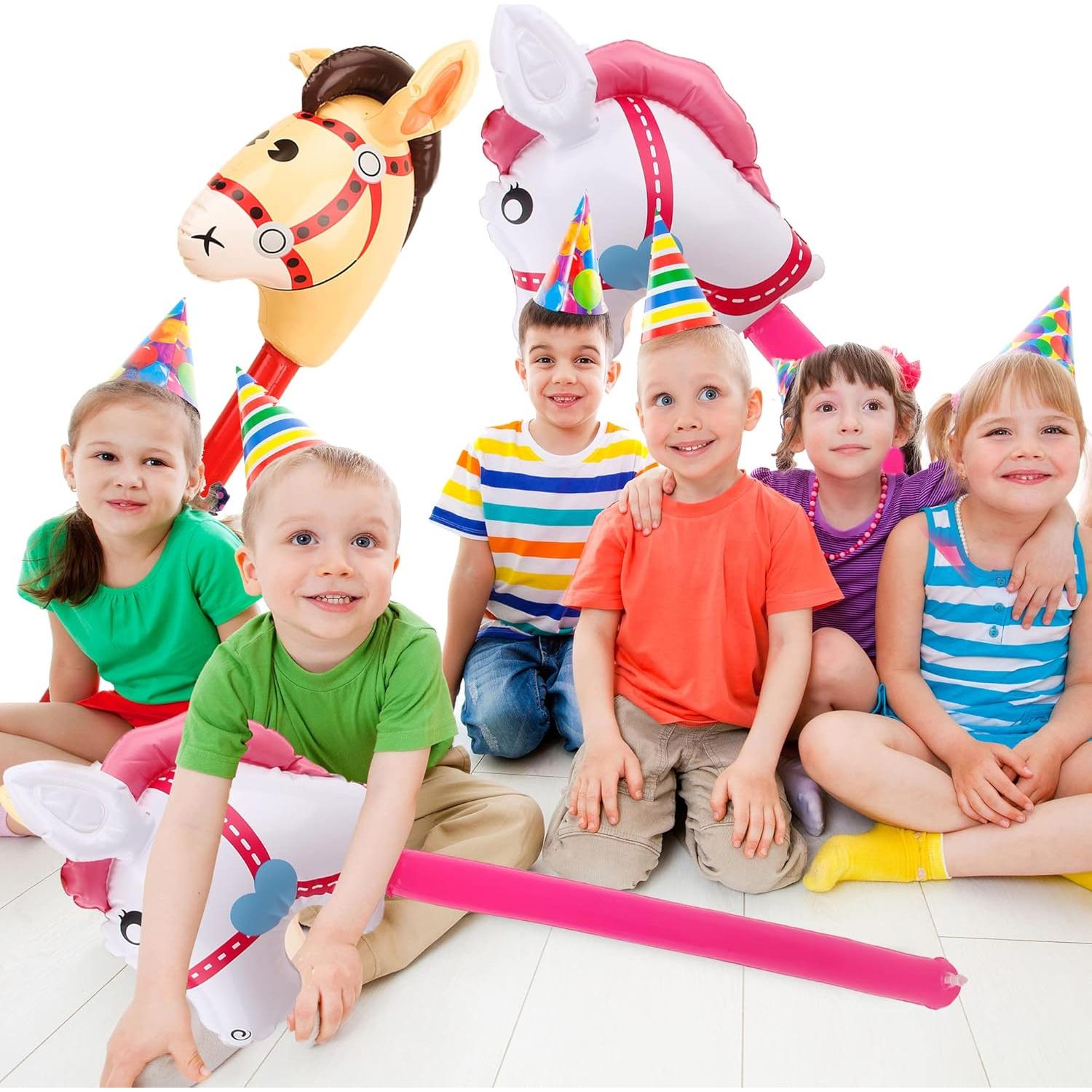 Paquete de 14 caballos inflables Haconba 100 cm para fiestas