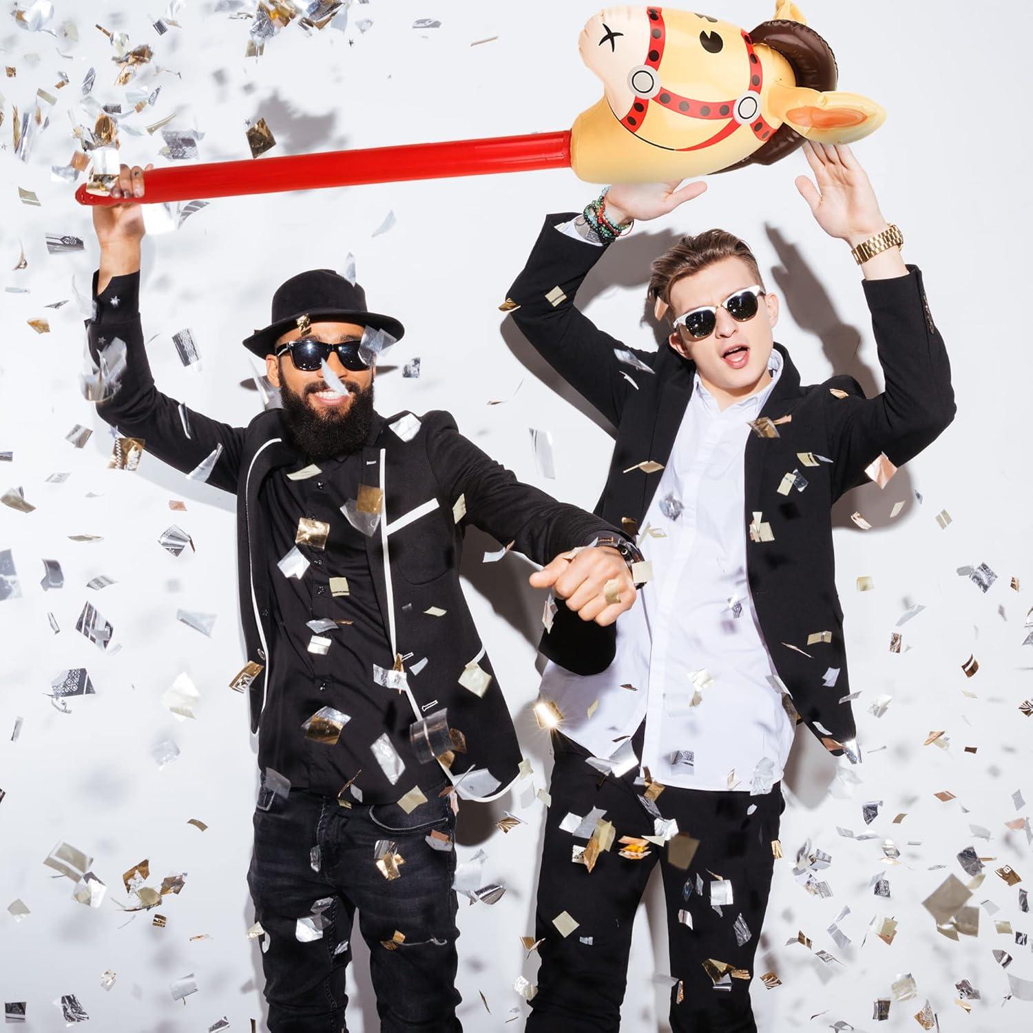 Paquete de 14 caballos inflables Haconba 100 cm para fiestas