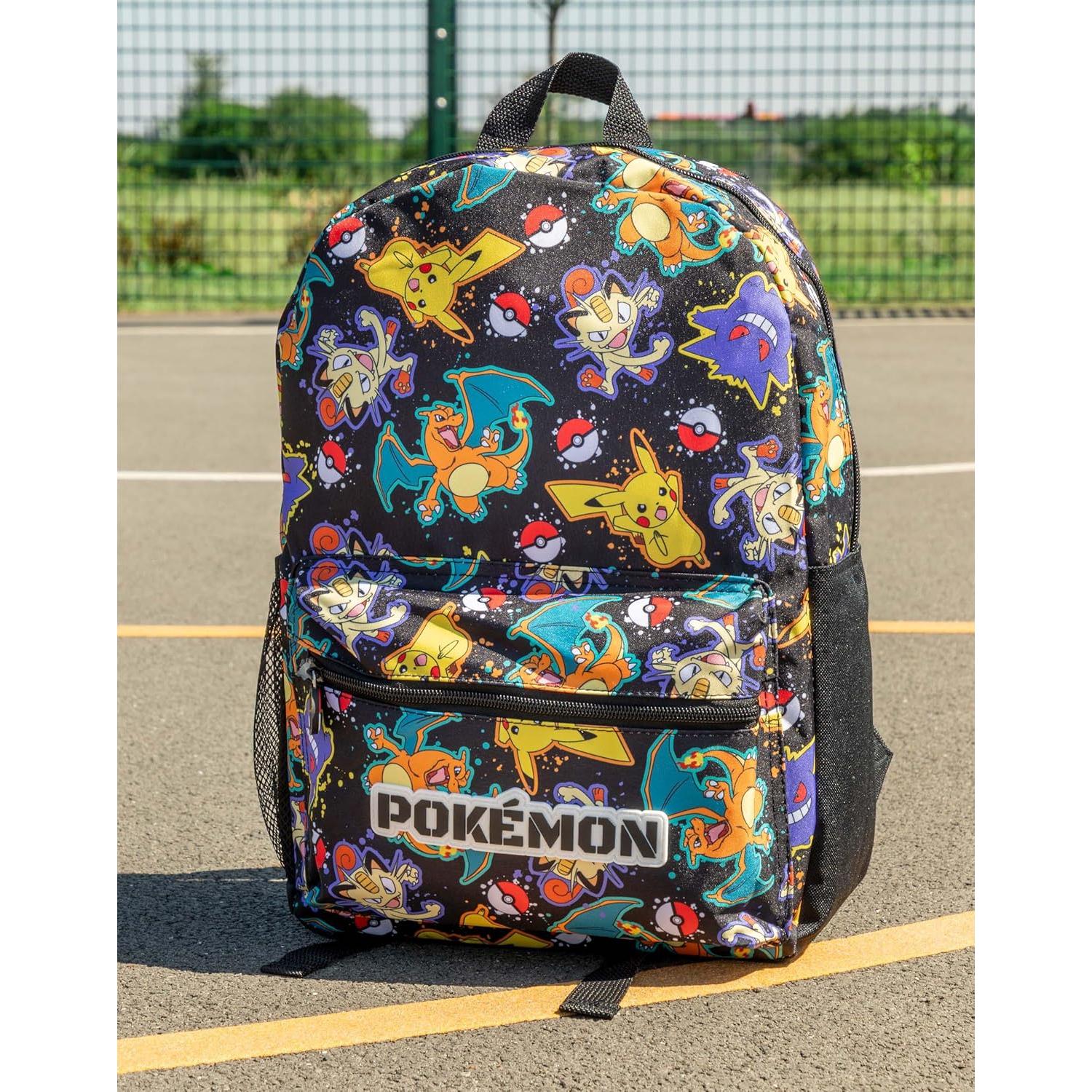 Mochila Pokémon Pikachu Charizard Gengar Meowth 40x30cm