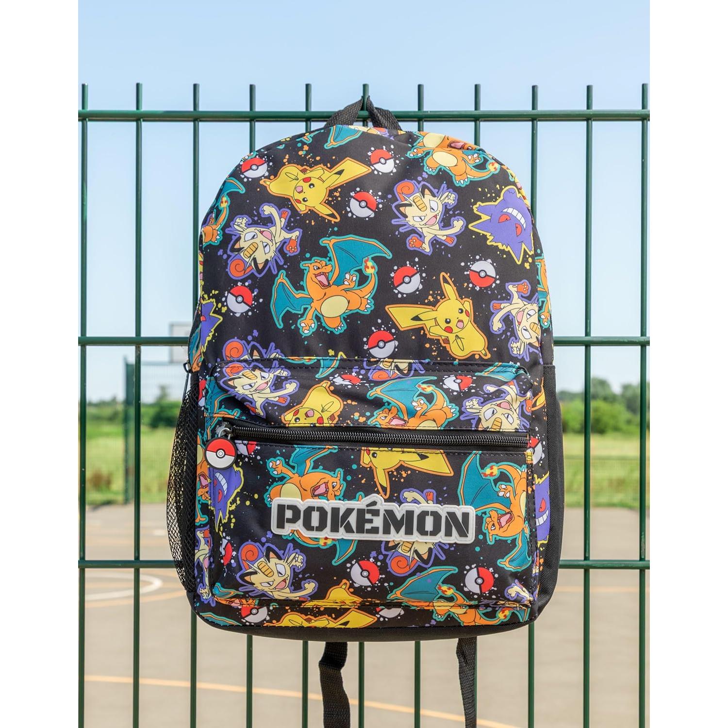 Mochila Pokémon Pikachu Charizard Gengar Meowth 40x30cm