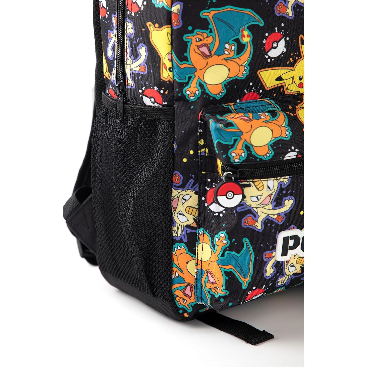 Mochila Pokémon Pikachu Charizard Gengar Meowth 40x30cm