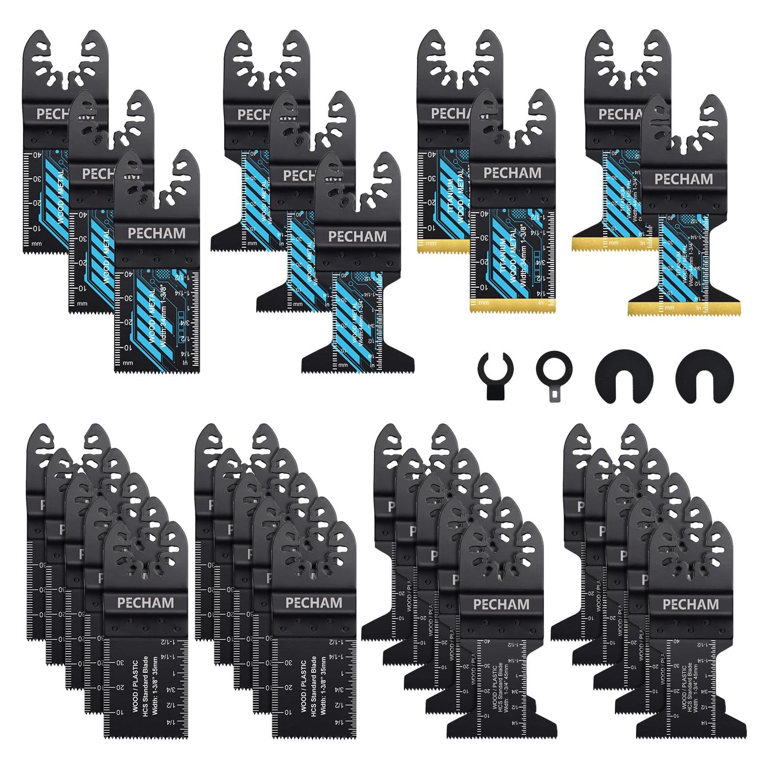 Cuchillas Oscilantes PECHAM 34PCS para Madera y Metal