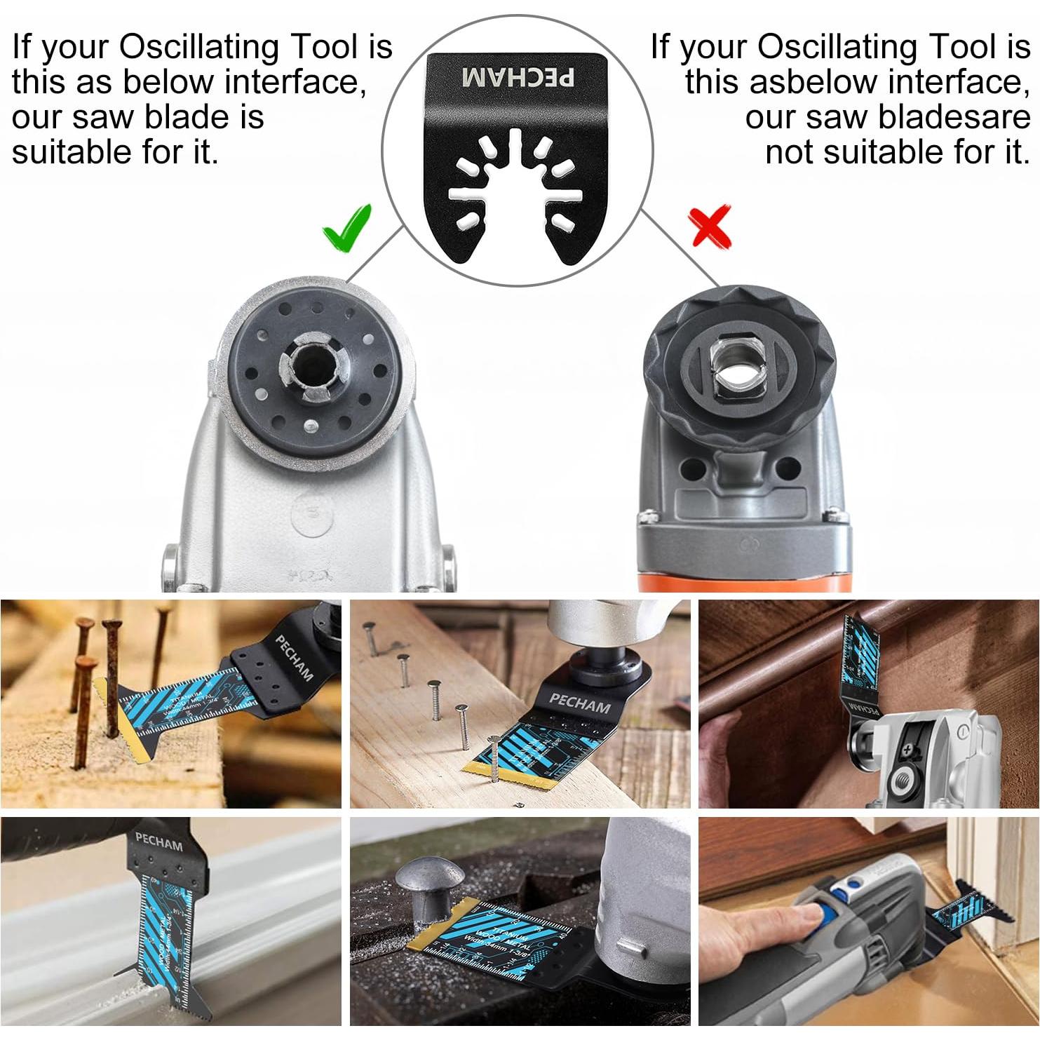 Cuchillas Oscilantes PECHAM 34PCS para Madera y Metal