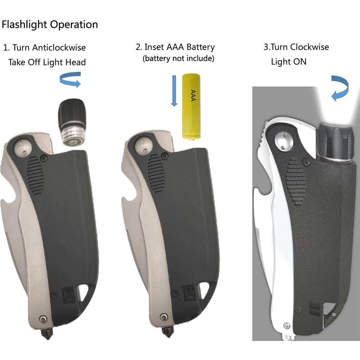 Linterna Mini 6 en 1 WELESHEI con Cuchillo y Abrebotellas