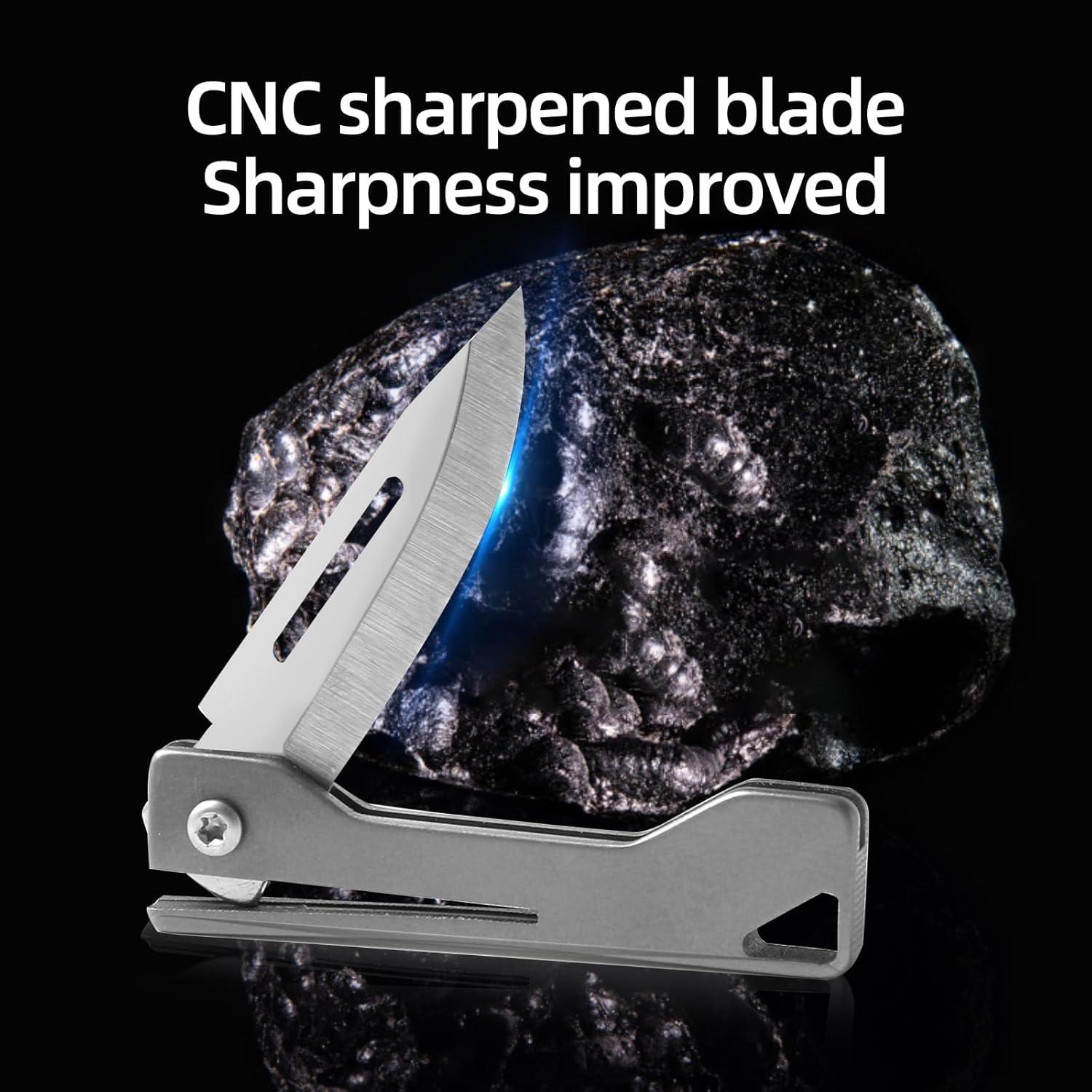 Cuchillo Plegable Zastan de Titanio 4.83 cm, Compacto y Ligero