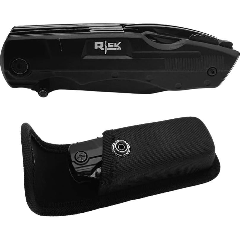 Multiherramienta Rtek 11.4 cm Cuchillo Plegable 9 en 1 Negro