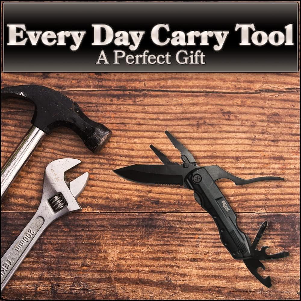 Multiherramienta Rtek 11.4 cm Cuchillo Plegable 9 en 1 Negro