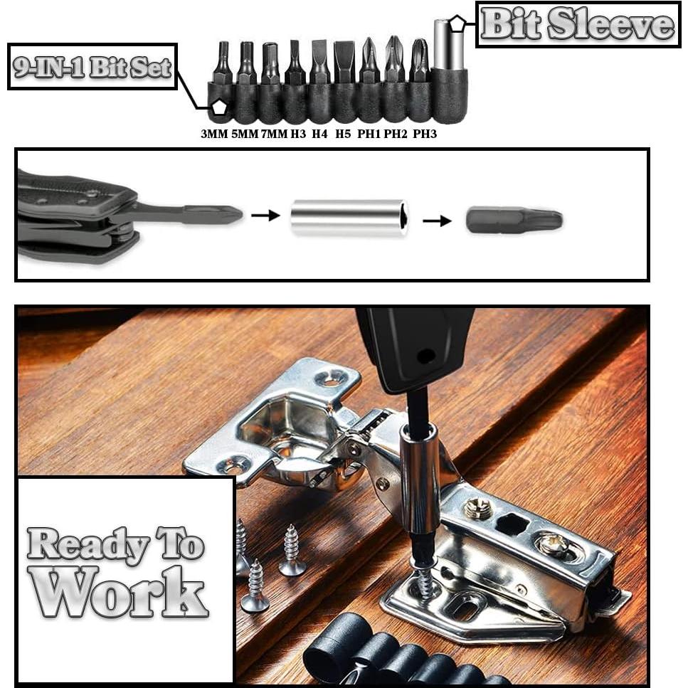 Multiherramienta Rtek 11.4 cm Cuchillo Plegable 9 en 1 Negro