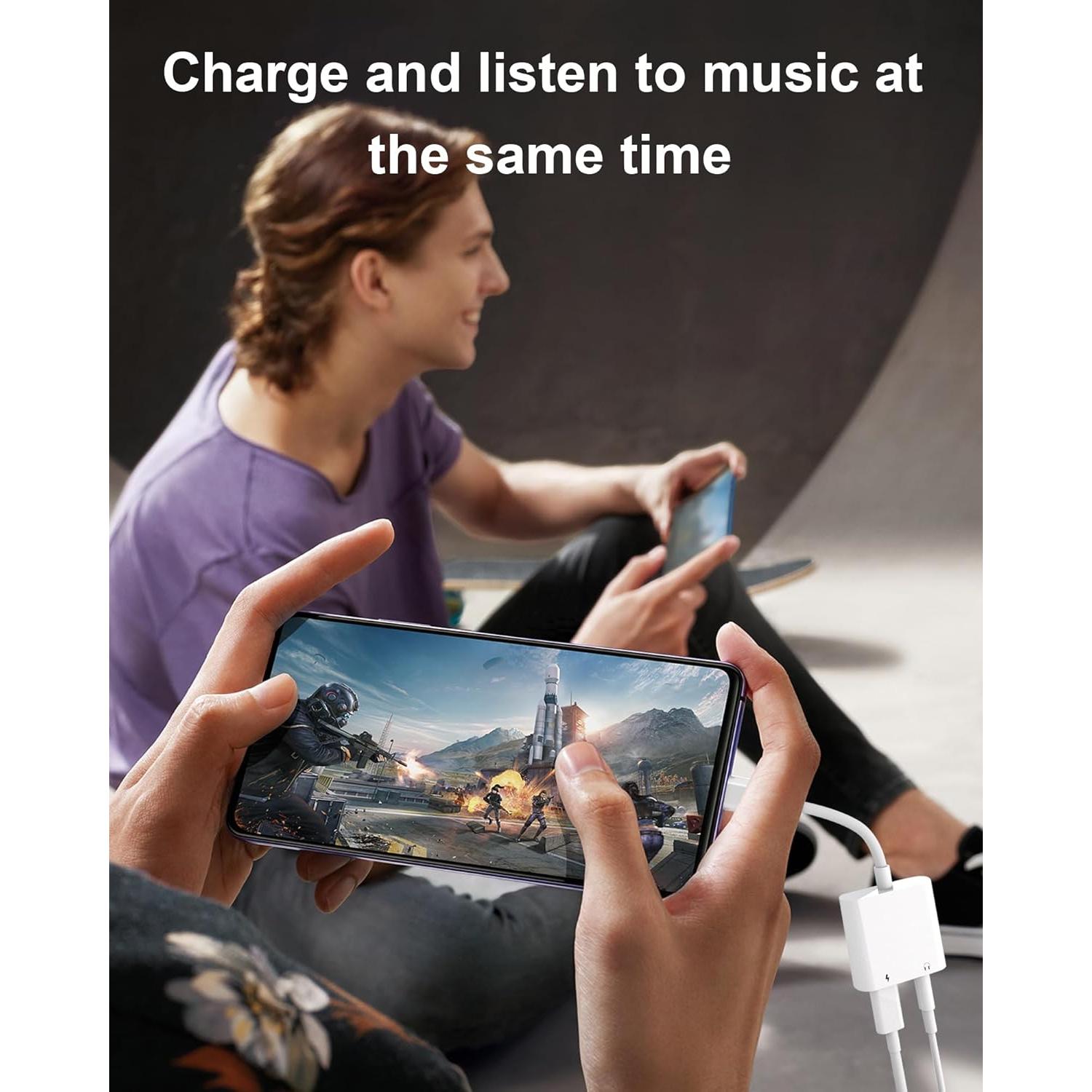 Adaptador de Auriculares Lightning a 3.5mm LIEZHUA 2 Paquetes