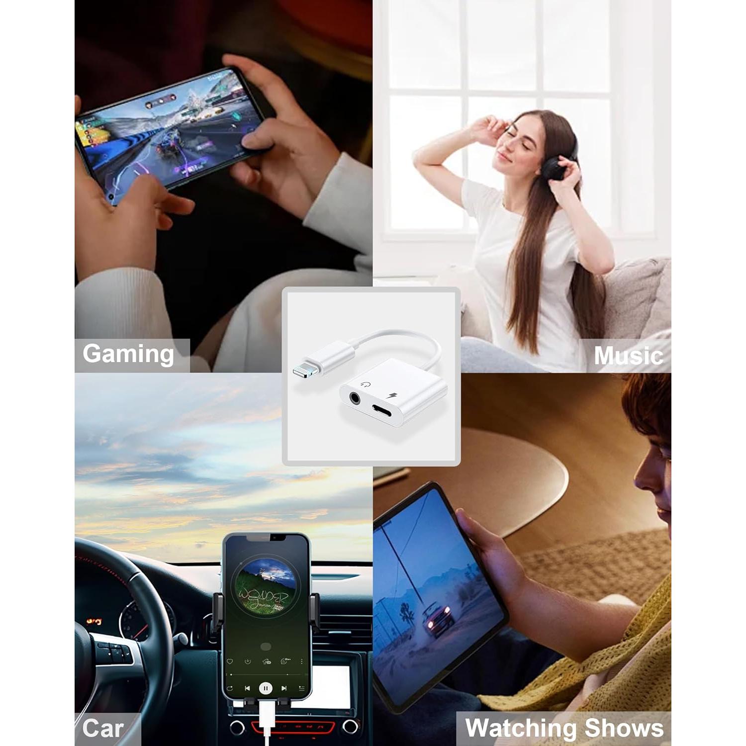 Adaptador de Auriculares Lightning a 3.5mm LIEZHUA 2 Paquetes