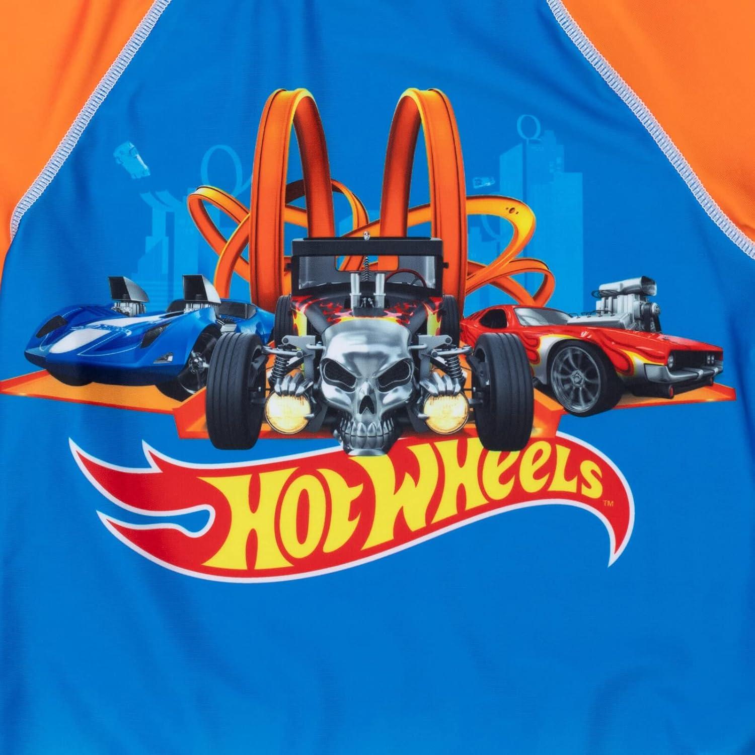 Conjunto de camiseta y bañador Hot Wheels UPF 50+ para niños