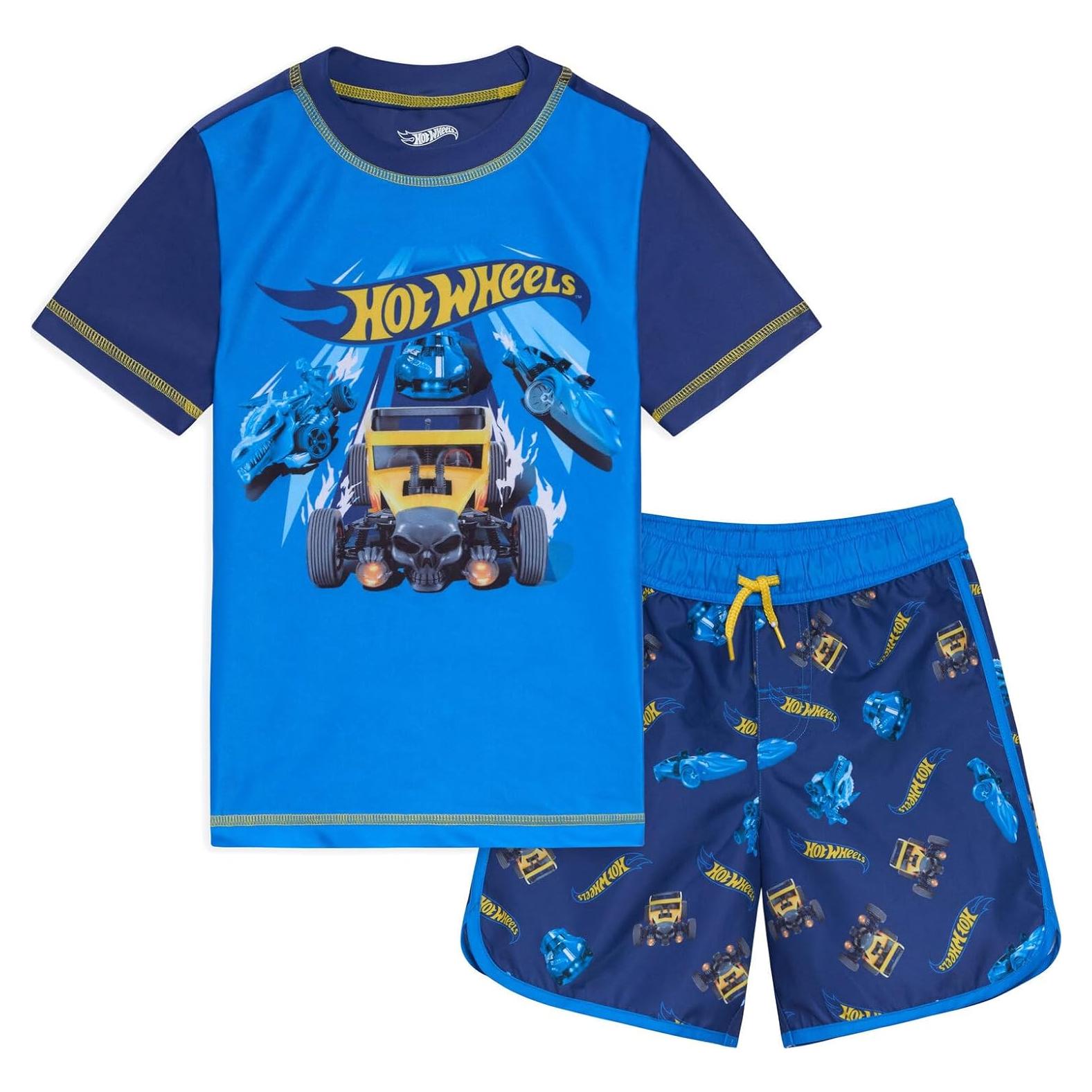 Conjunto de camiseta y pantalones de baño Hot Wheels UPF 50+