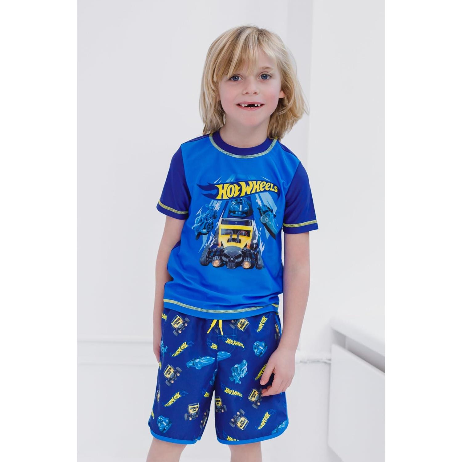Conjunto de camiseta y pantalones de baño Hot Wheels UPF 50+