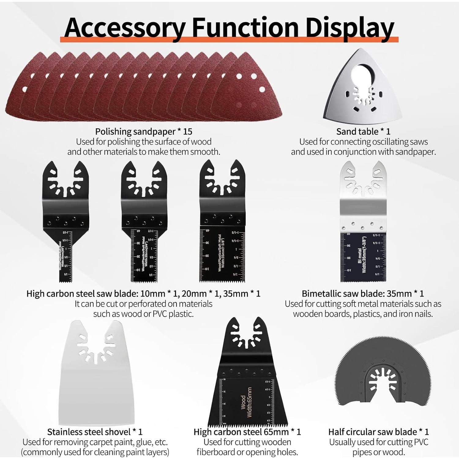 Herramienta Multiusos Oscilante Uhfsyut 6 Velocidades 23 Piezas