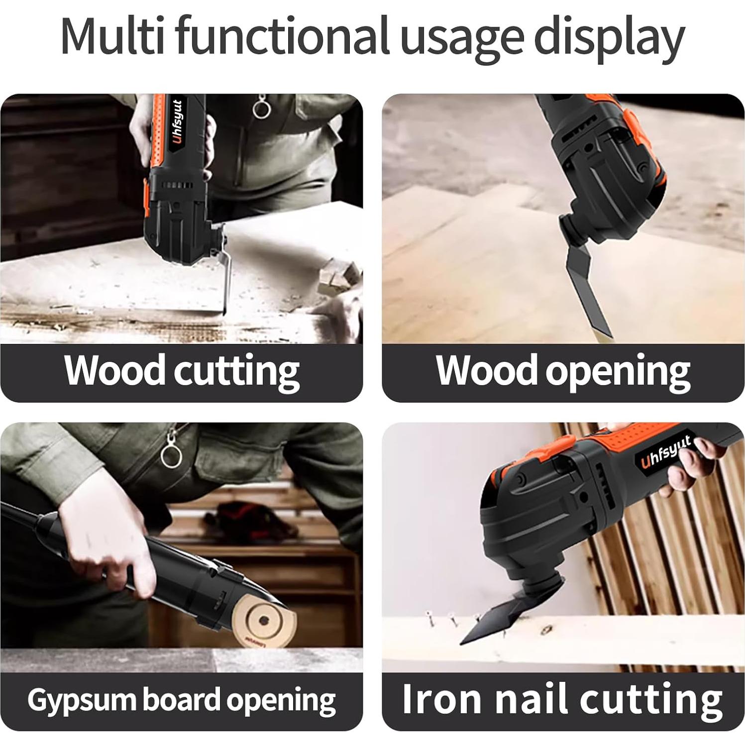 Herramienta Multiusos Oscilante Uhfsyut 6 Velocidades 23 Piezas