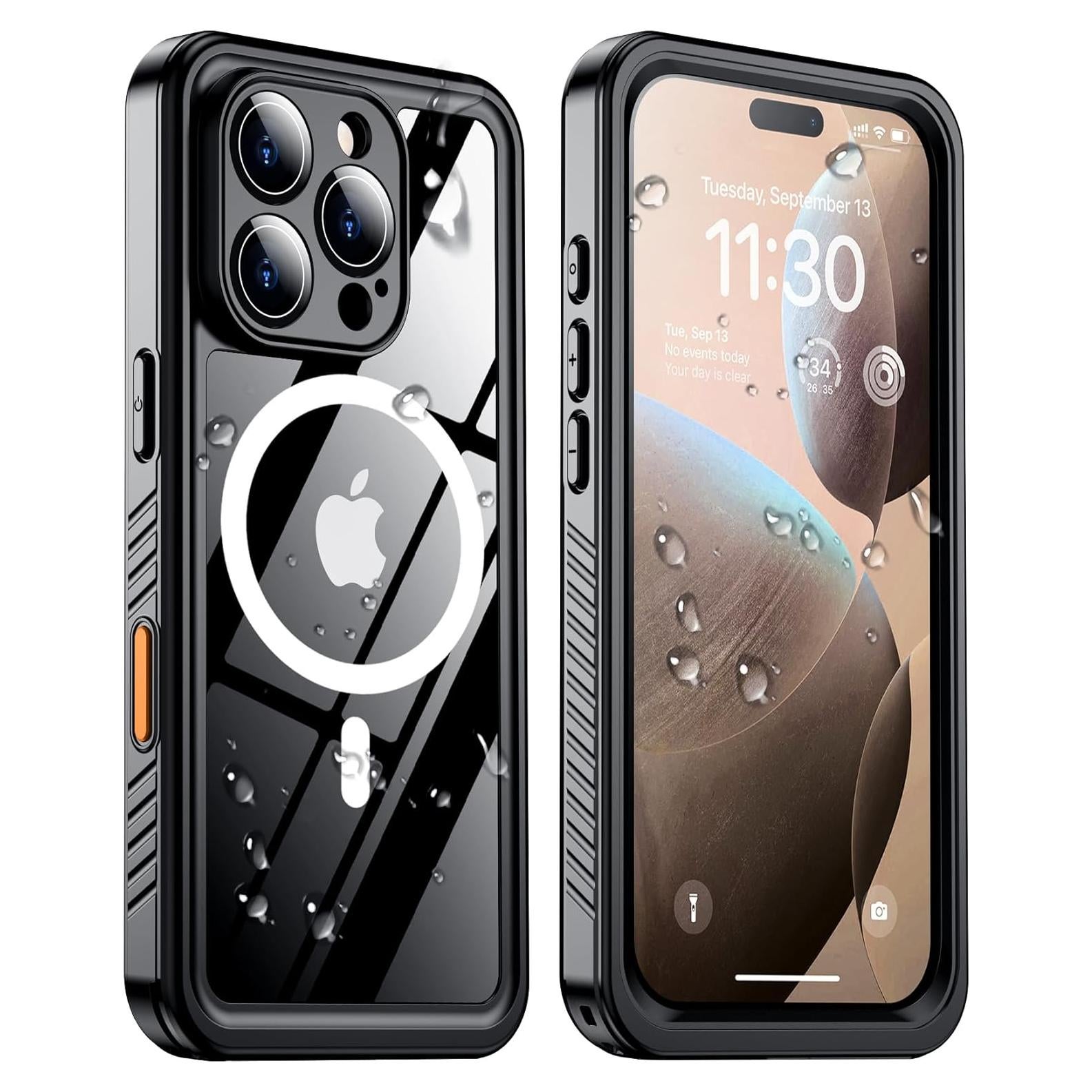 Funda Impermeable Temdan para iPhone 16 Pro Max - Negro