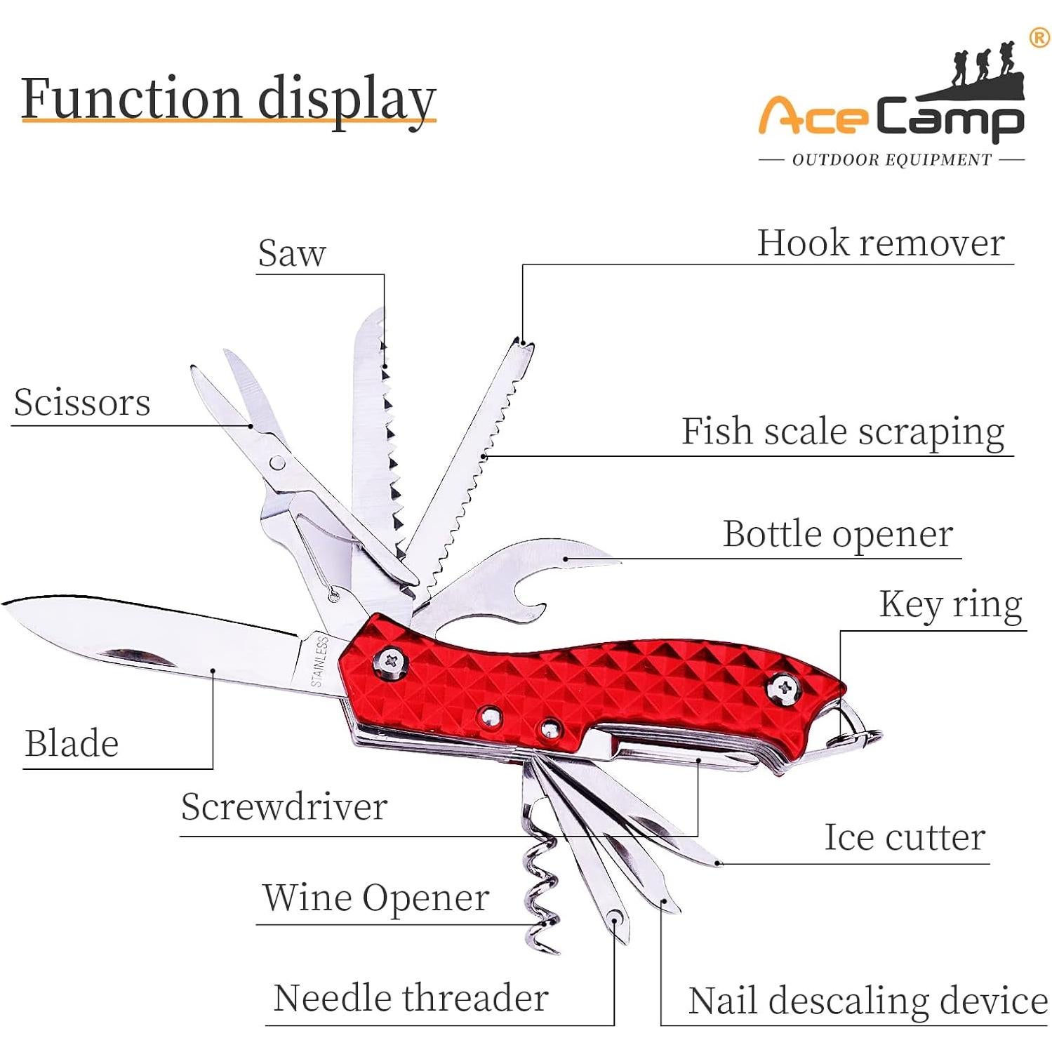 Herramienta Multifuncional 11 en 1 Munkees Plegable Acero Inoxidable