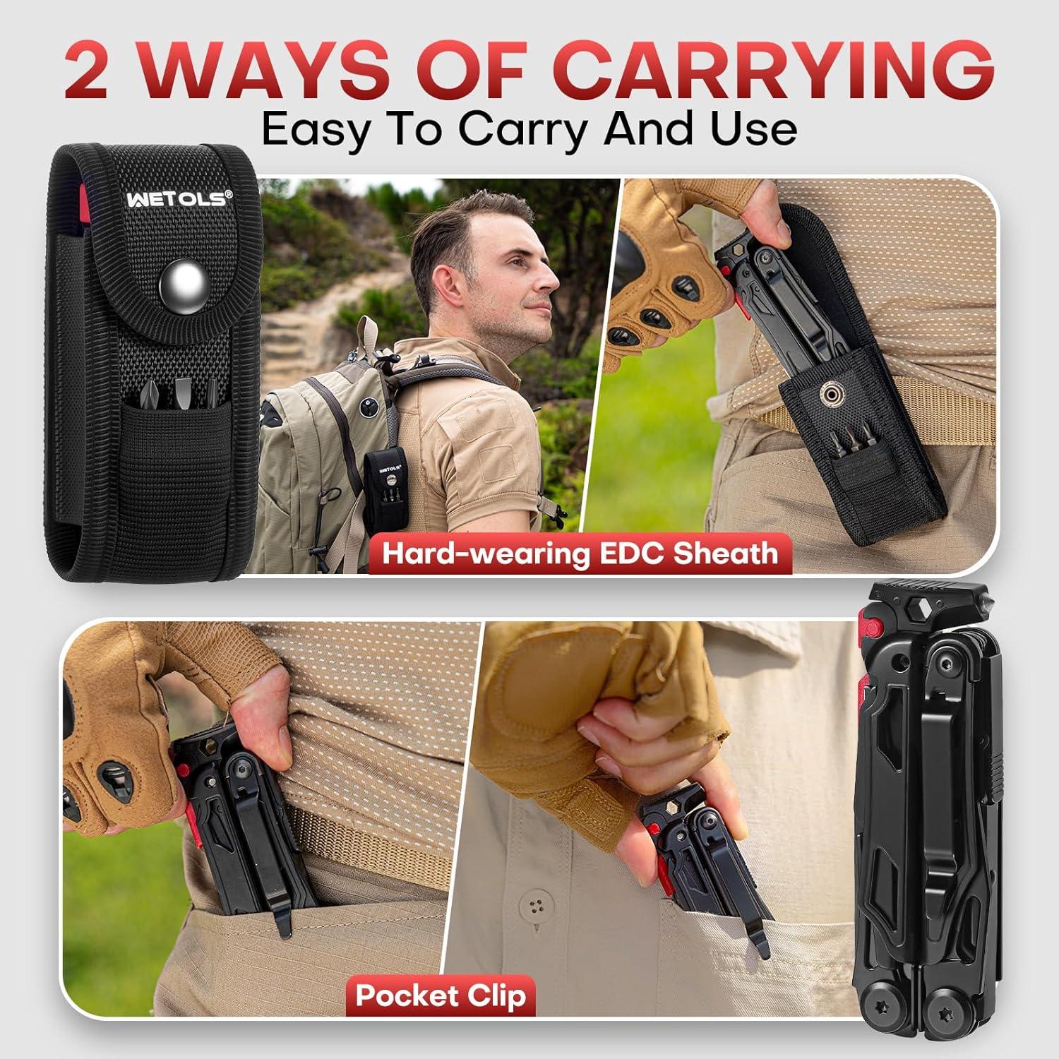 Multiherramienta WETOLS 27-en-1 con Cuchillo y Funda EDC