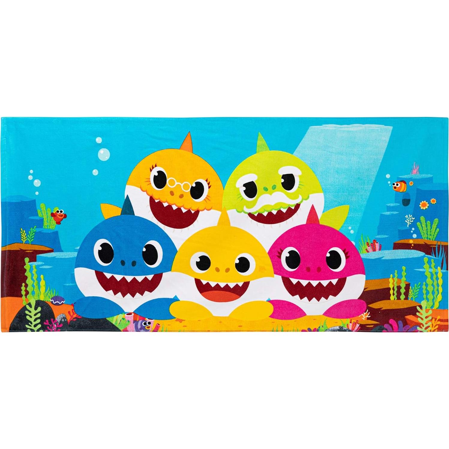 Toalla de Playa Franco Kids Baby Shark 147 cm Algodón Suave