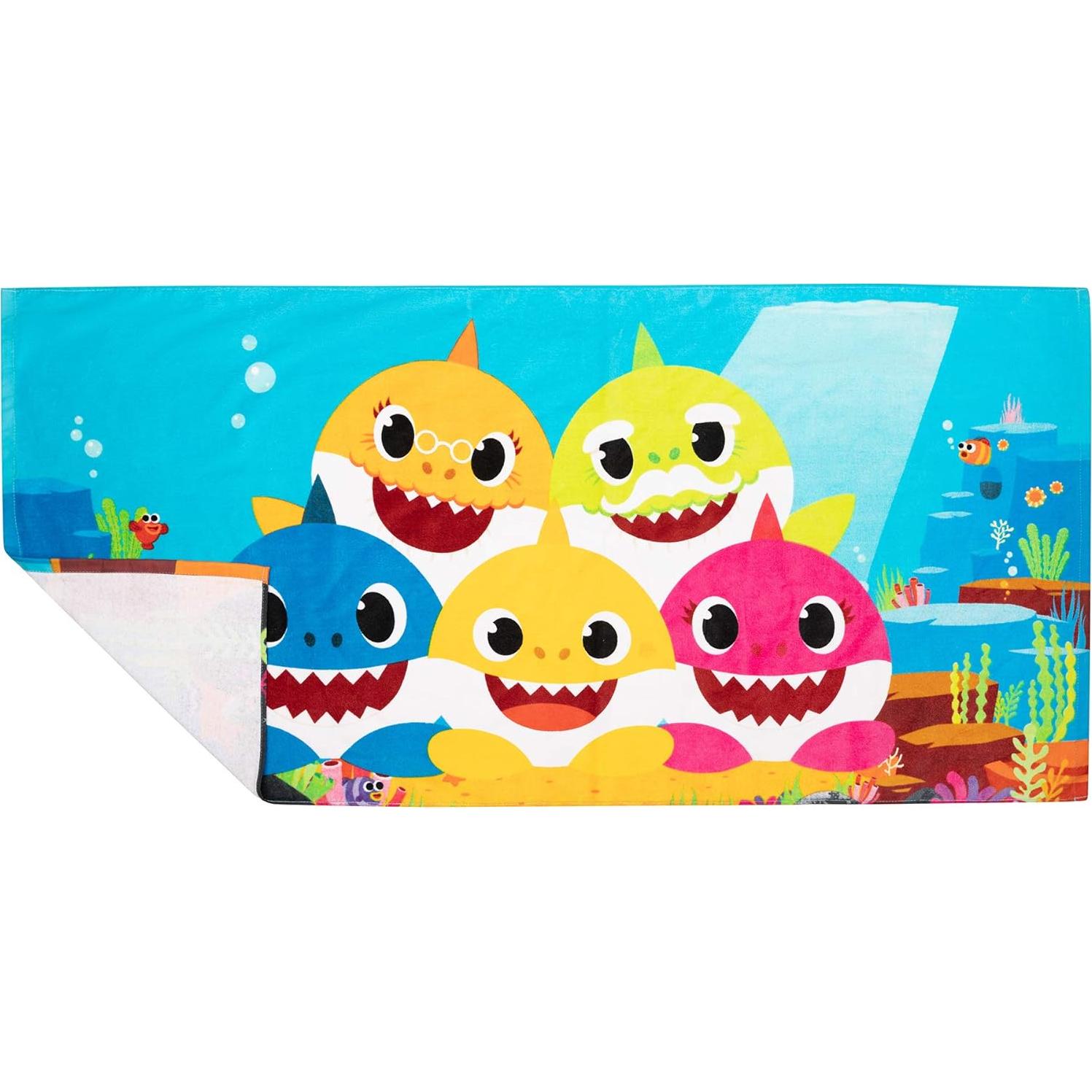 Toalla de Playa Franco Kids Baby Shark 147 cm Algodón Suave