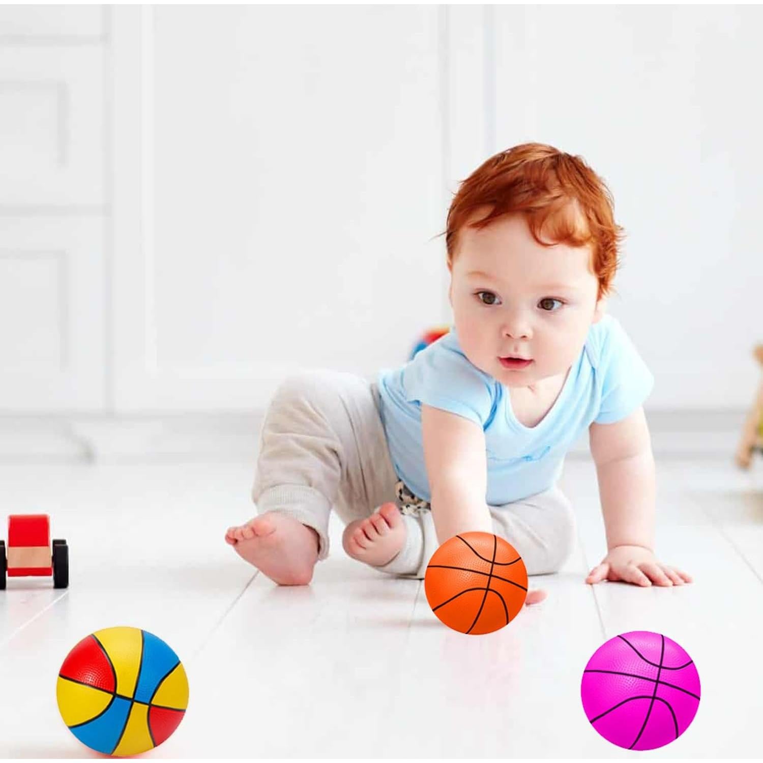 ABAJI Mini Balones de Baloncesto 5" PVC 4 Piezas para Niños