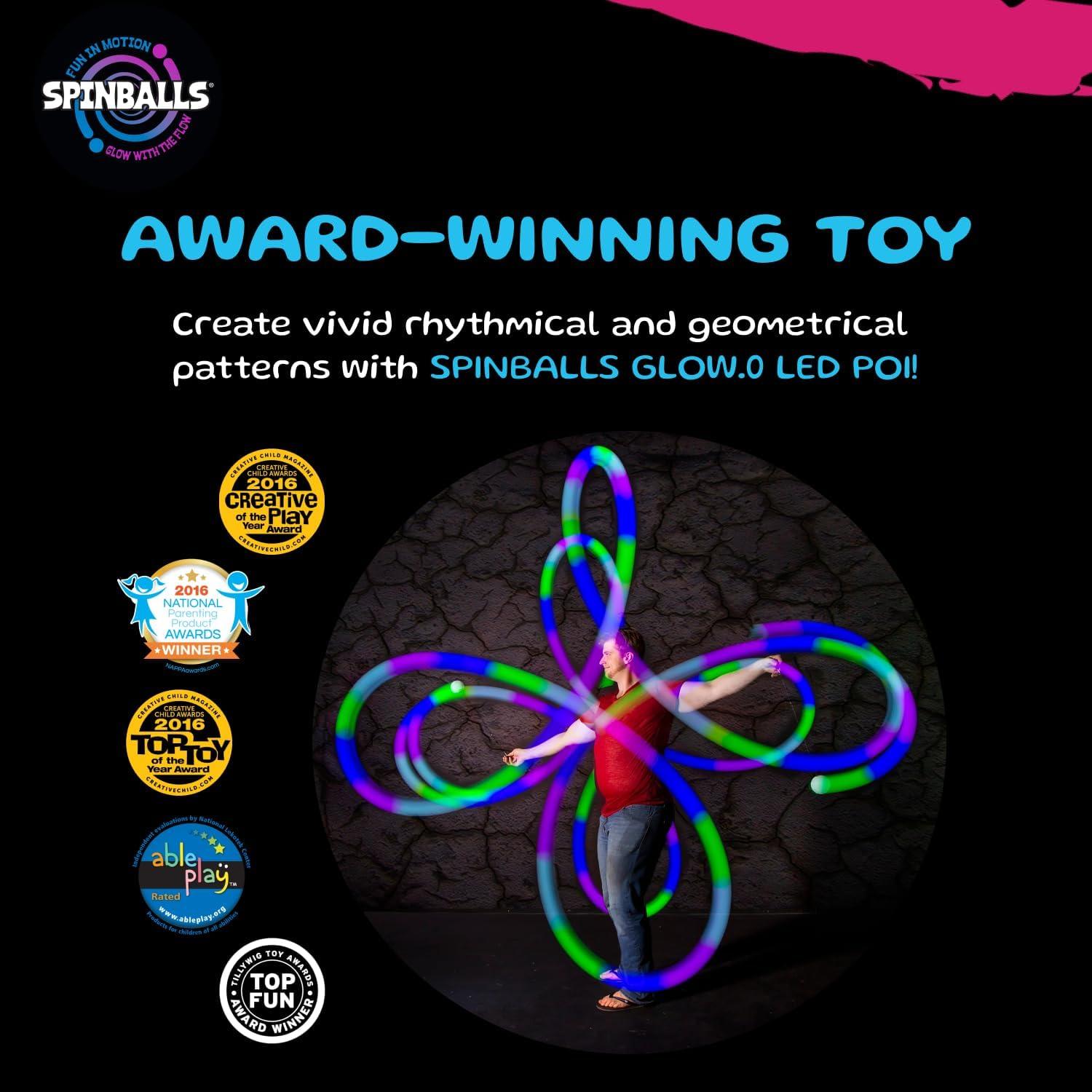 Bolas Poi LED Spinballs Glow.0 Recargables USB 22 Modos