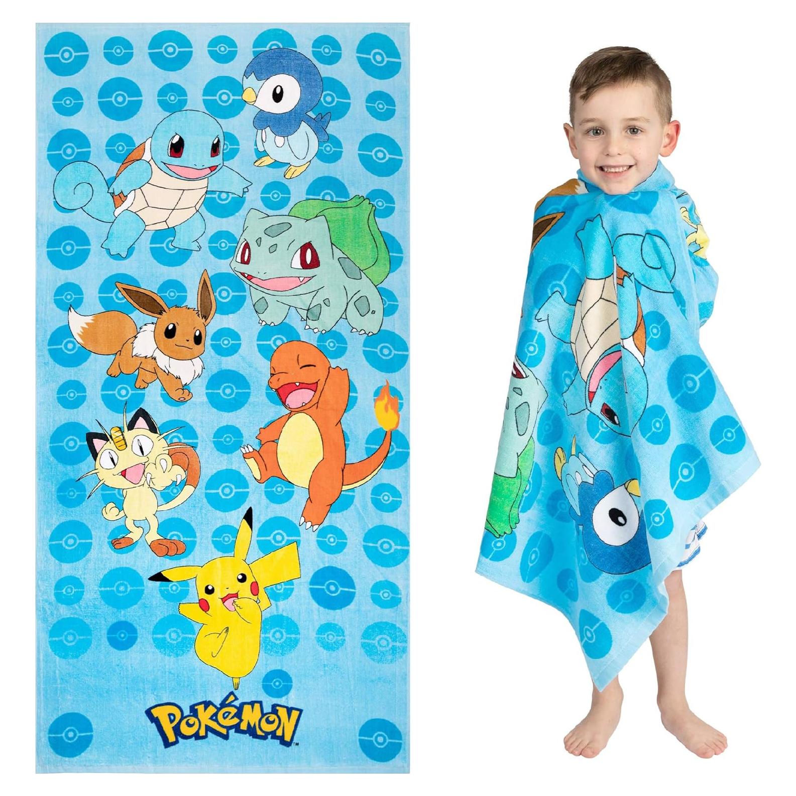 Toalla de Playa Franco Kids 147x71 cm Algodón Pokemon