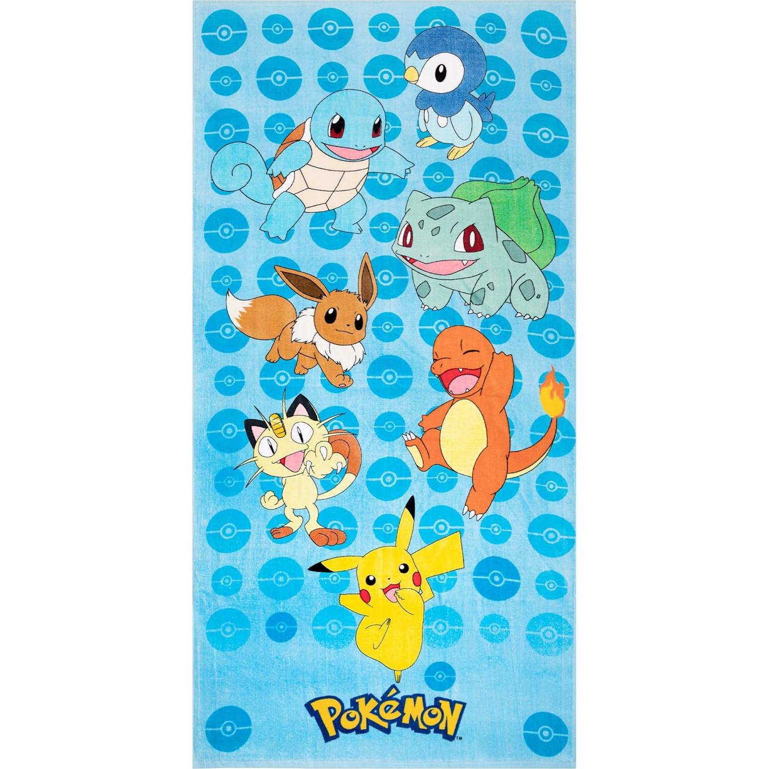 Toalla de Playa Franco Kids 147x71 cm Algodón Pokemon