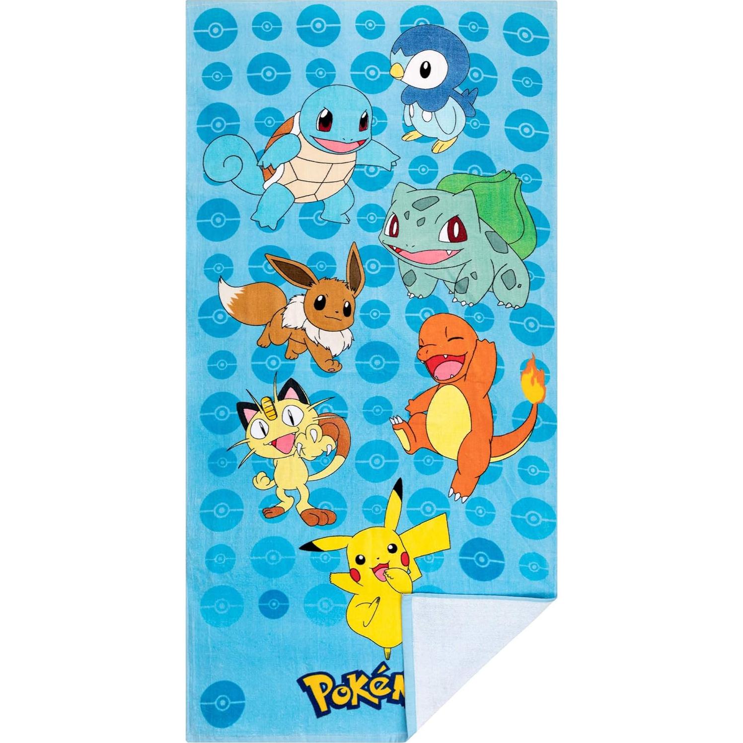 Toalla de Playa Franco Kids 147x71 cm Algodón Pokemon