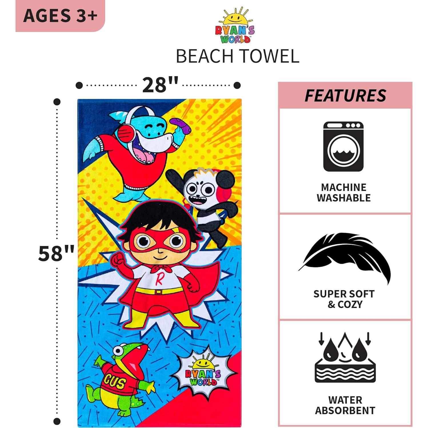 Toalla de Playa Franco Kids 100% Algodón Mundo de Ryan