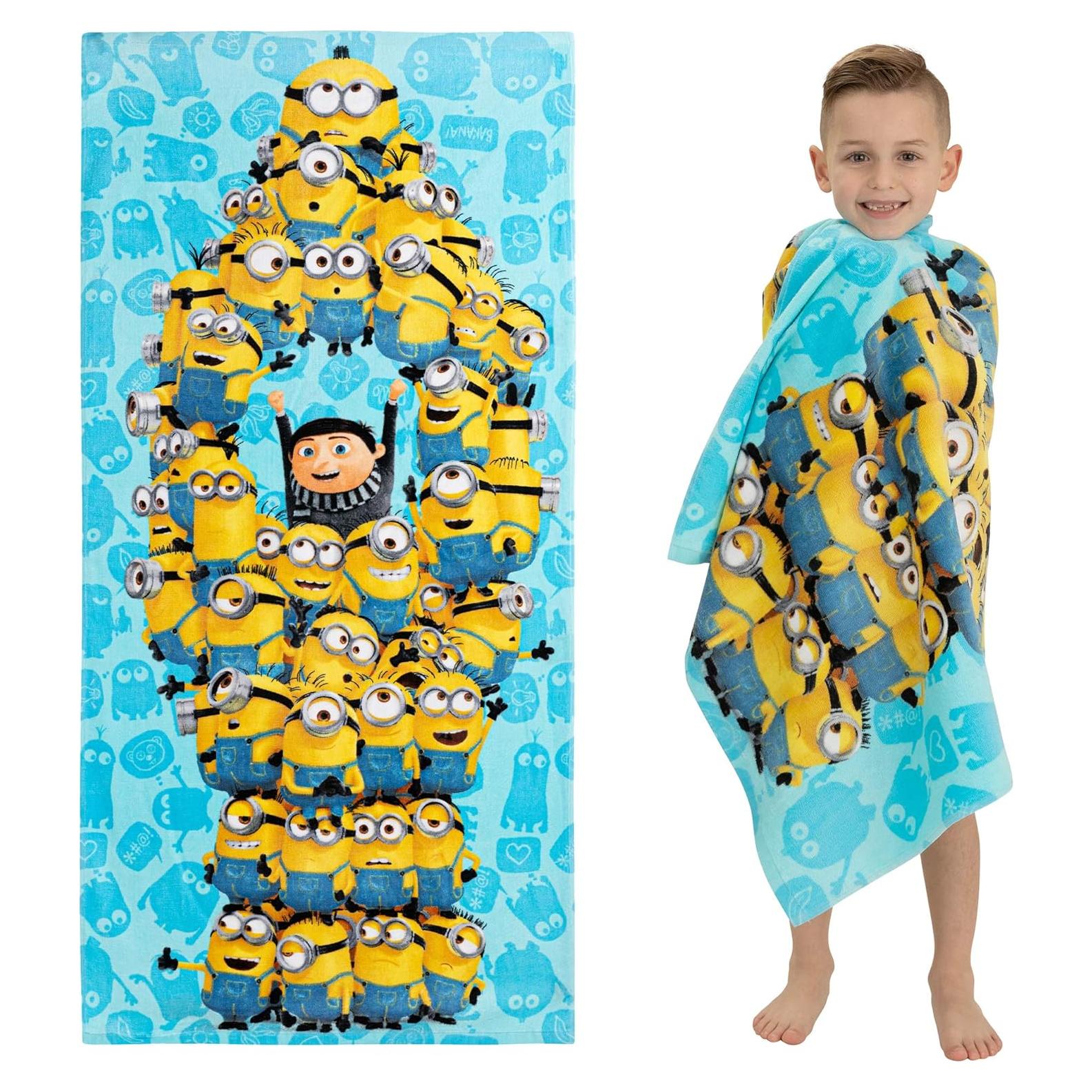 Toalla de Playa Franco Kids 100% Algodón Minions 147x71 cm