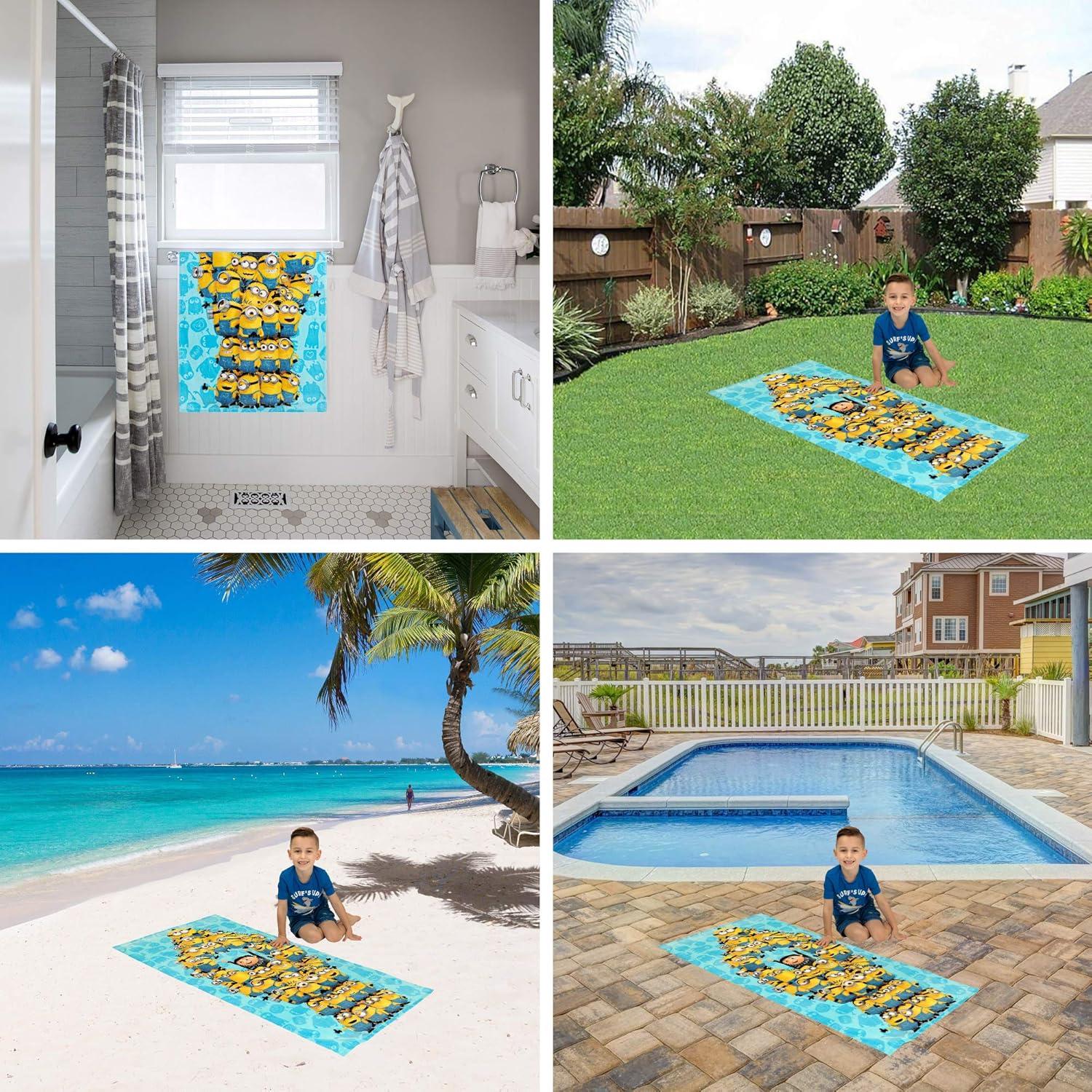 Toalla de Playa Franco Kids 100% Algodón Minions 147x71 cm