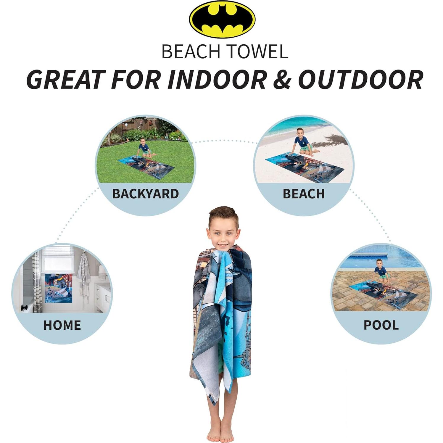 Toalla de playa Batman Franco Kids 71x147 cm 100% Algodón