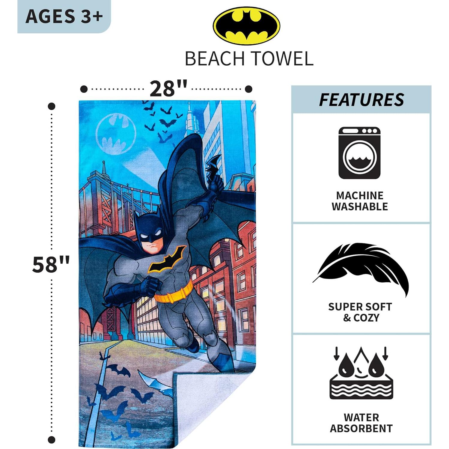 Toalla de playa Batman Franco Kids 71x147 cm 100% Algodón