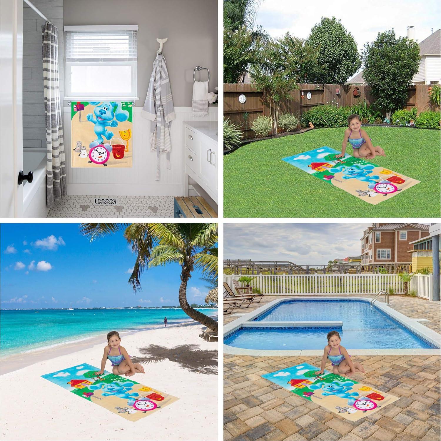 Toalla de Playa Franco Kids 100% Algodón Blues Clues 147x71 cm