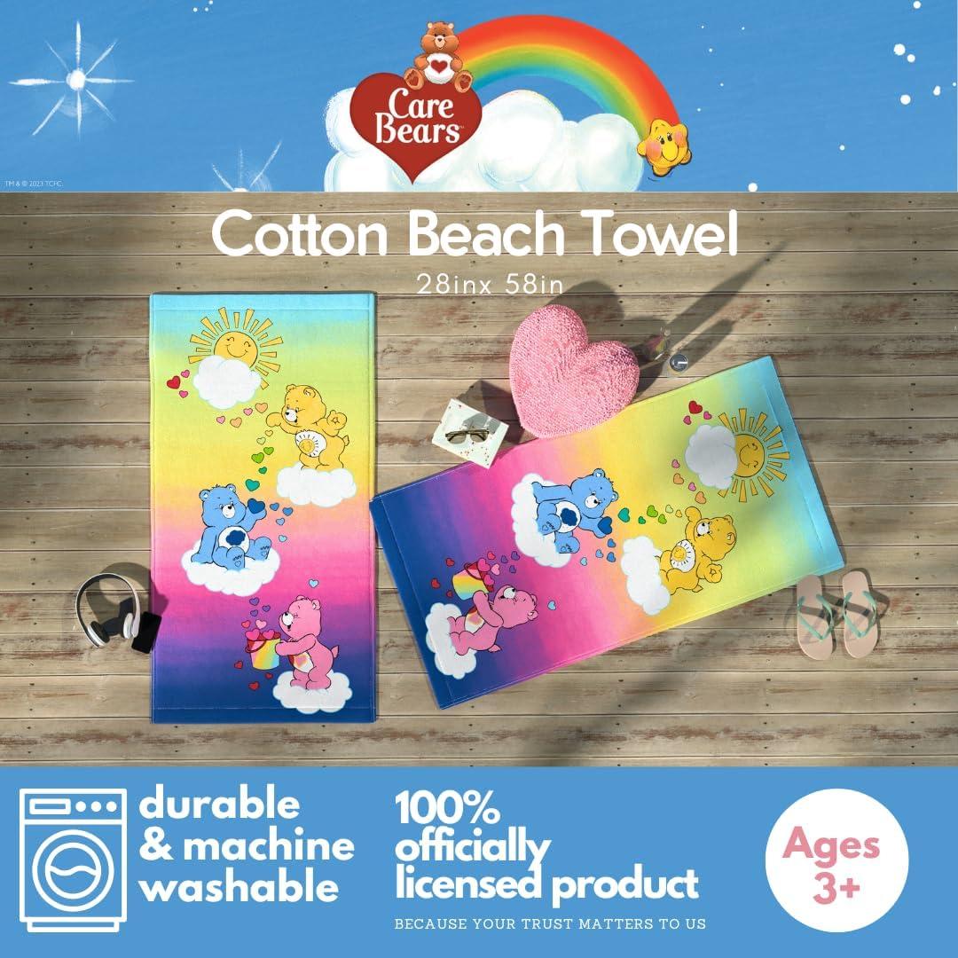 Toalla de Playa Care Bears Franco 147x71 cm Suave Algodón