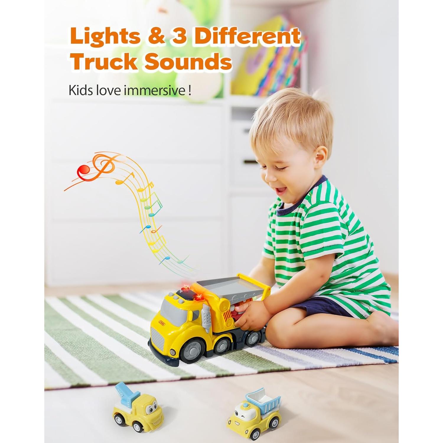 Juego de Camiones Transportadores Forty4 con Sonido y Luz