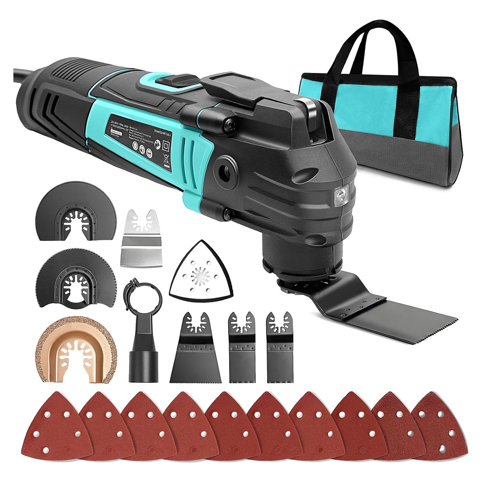 Herramienta Multiusos Oscilante XSSIVE 2.5A 6 Velocidades 17 Piezas