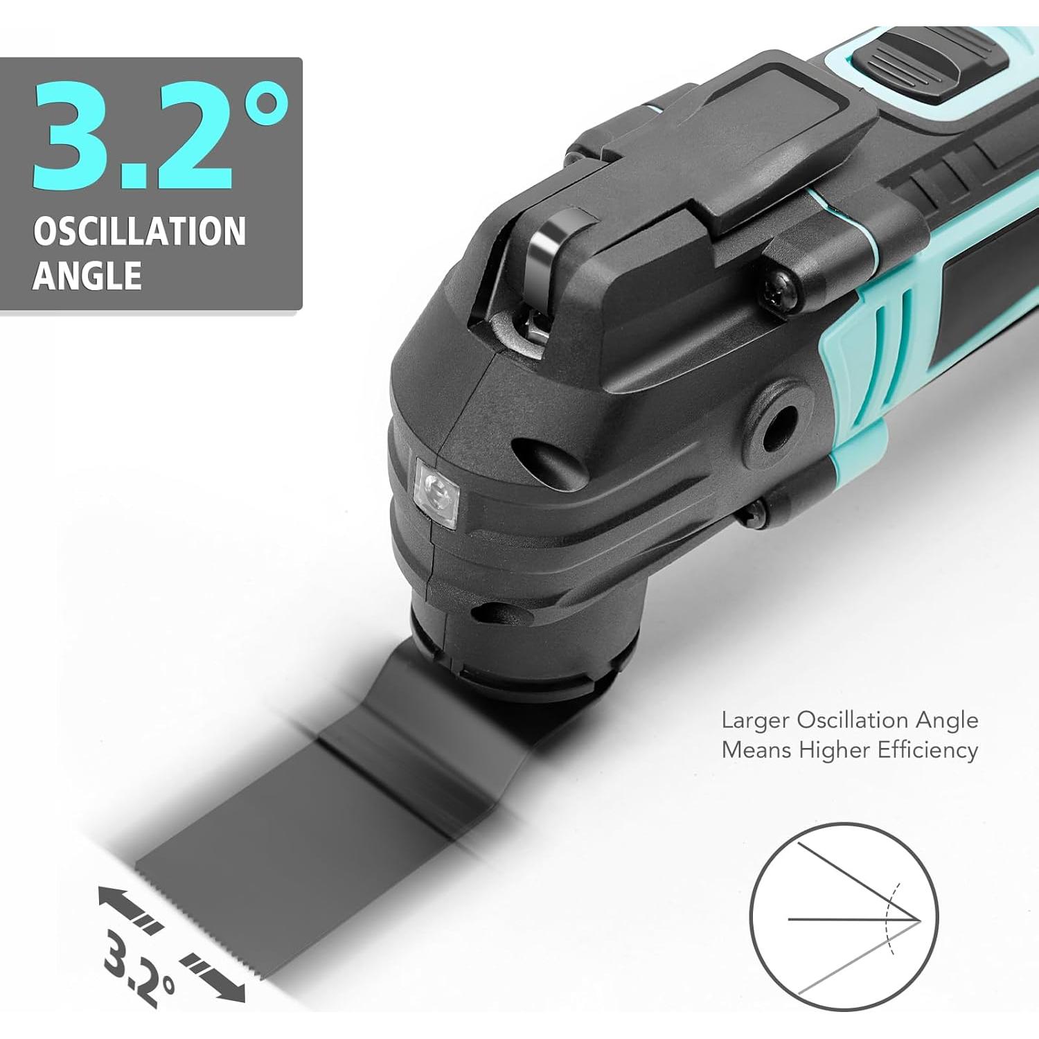 Herramienta Multiusos Oscilante XSSIVE 2.5A 6 Velocidades 17 Piezas