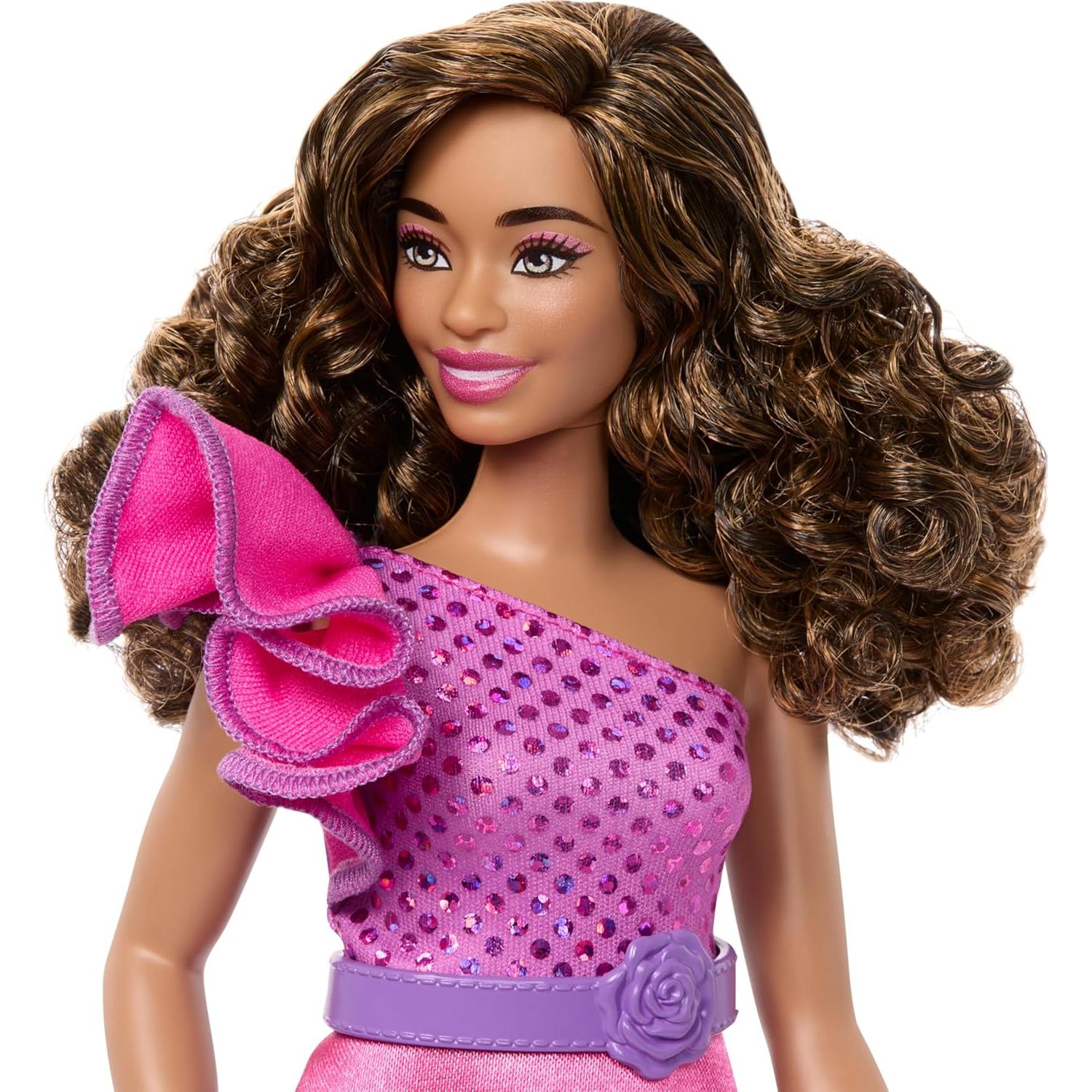 Muñeca Barbie Fashionistas Curvy #225 con Vestido Rosa