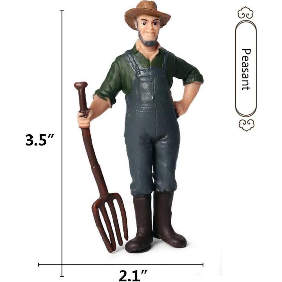 5 Figuras de Agricultores Pintadas a Mano L.DONG 19.8x13.9 cm